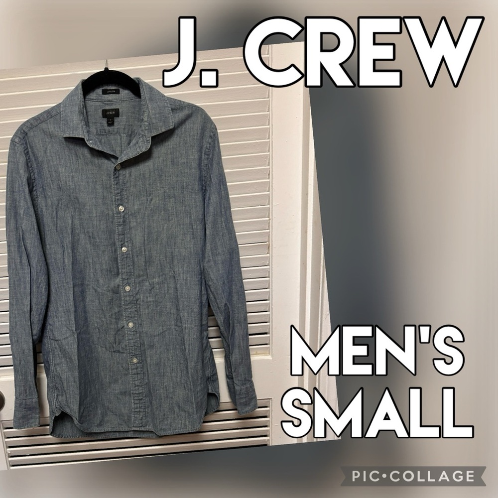 J. Crew blue "denim" button up size small